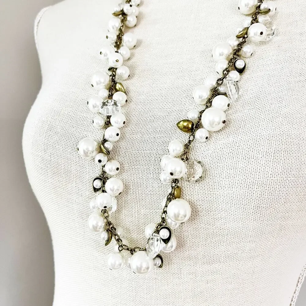 Chloe + Isabel Pearl + Crystal Drops Long Necklace